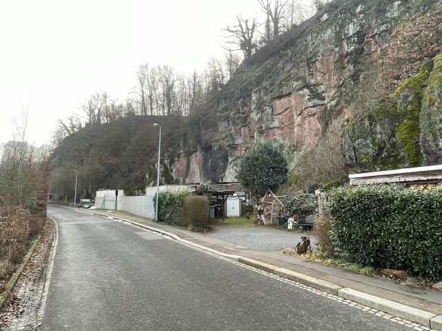 Verkaufsfläche und Umgebung - Vertragsfreier Steilhang (Wald-/Gehölzflächen) hinter Wohnbebauung