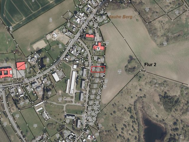 Umgebungsskizze - Vertragsfreies Grundstück im Innenbereich von Langhagen in der Mecklenburgischen Seenplatte - Bauplatz