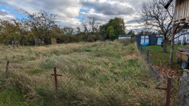 Blick auf Verkaufsfläche und Umgebung Richtung Süden - Vertragsfreier Eigentumsgarten mit einem Aufstellrecht für ein Gartenhaus in einer Kleingartenanlage in Jerichow