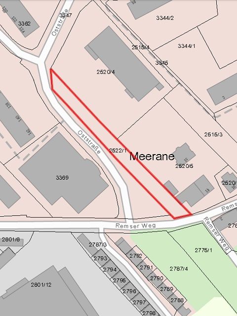 Lageskizze - Verwildertes Gartengrundstück mit alter Gartenlaube im Innenbereich zwischen Altenburg, Chemnitz, Zwickau und Gera