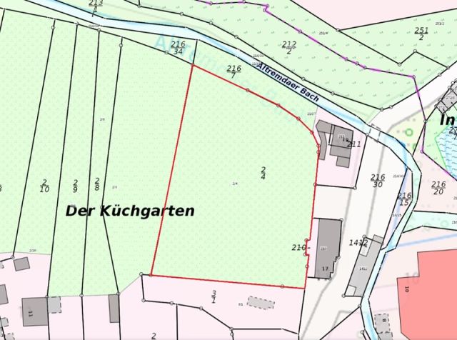 Lageskizze - Große Freifläche hinter Wohngrundstücken ca. 30 km von Erfurt entfernt - teilweise genutzt