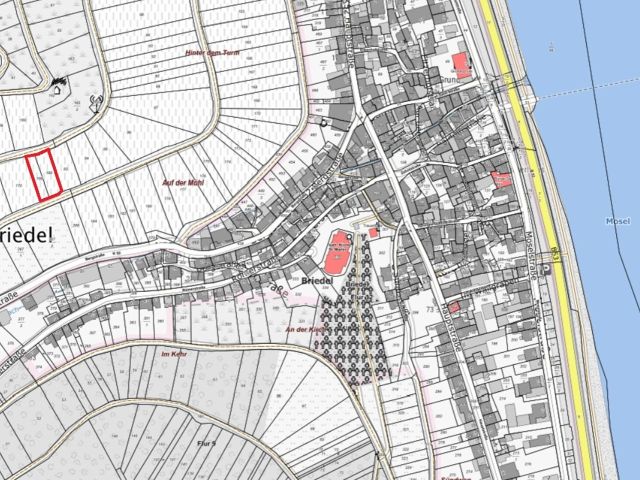 Umgebungsskizze - Vertragsfreier Weinberg mit der Rebsorte Riesling **im alten Weinort an der Mittelmosel**