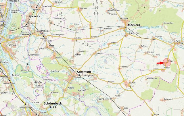 Lage des Ortes - Leerstehendes Einfamilienhaus auf großem Grundstück **ca. 30 km östlich von Magdeburg**