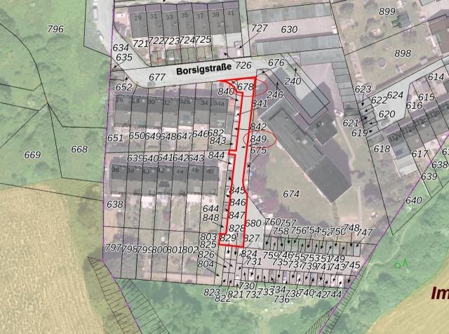 Lageskizze - Zufahrt zu Wohnhäusern und Garagen und als Parkplatz genutzte Fläche **tlw. vertragslose Nutzung**