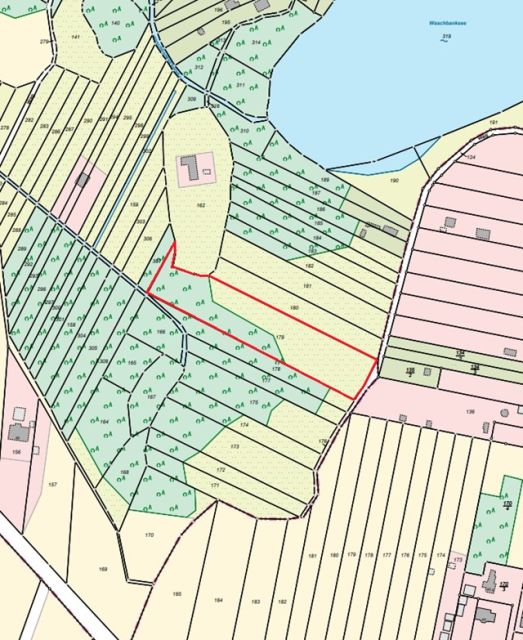 Umgebungsskizze - Als Weideland verpachtete Grünfläche partiell mit Gehölzbewuchs östlich von Berlin