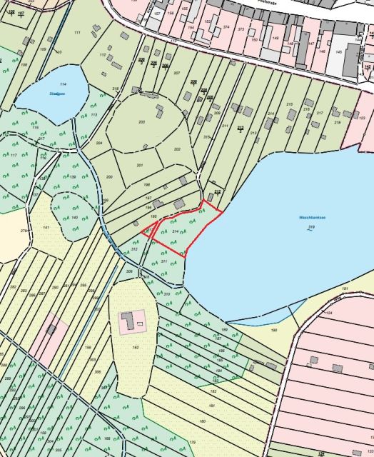 Umgebungsskizze - Teilweise bestocktes Grünland am ´Waschbanksee´ in Müncheberg östlich von Berlin