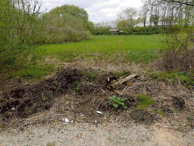 Blick auf Flurstück 128 mit partiellen Müllablagerungen und Umgebung - Zwei Landwirtschaftsflächen im nördlichen Berliner Speckgürtel