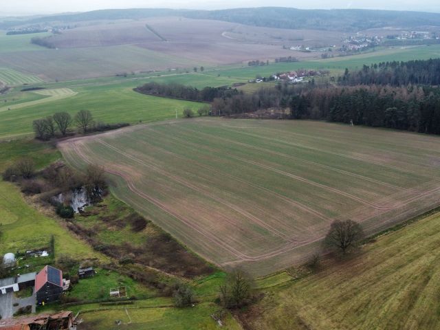 Blick Richtung Verkaufsfläche und Umgebung - 1/2 Miteigentumsanteil an einer verpachteten Landwirtschaftsfläche südöstlich der Kleinsiedlung Hetzeberg