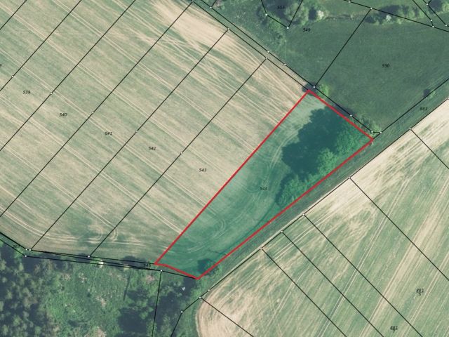 Lageskizze mit Luftbildunterlegung - 1/2 Miteigentumsanteil an einer verpachteten Landwirtschaftsfläche südöstlich der Kleinsiedlung Hetzeberg