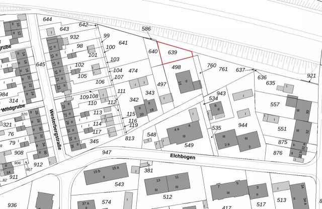 Lageskizze - Unbebaute Fläche hinter einem Mehrfamilienhaus in Bochum