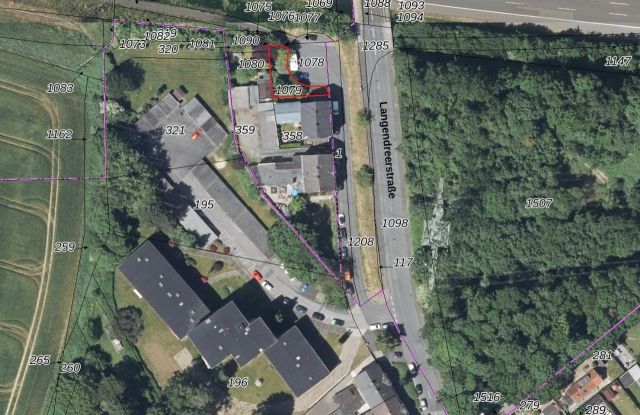 Lageskizze - Mit Wildwuchs und Gehölzen bewachsene Fläche neben einem Wohngrundstück in Bochum