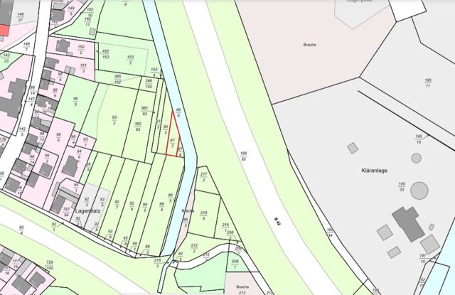 Umgebungsskizze - Gepflegte Grünfläche hinter Wohnbebauung direkt am ´Mühlenbach´ ca. 10 km nördlich von Koblenz