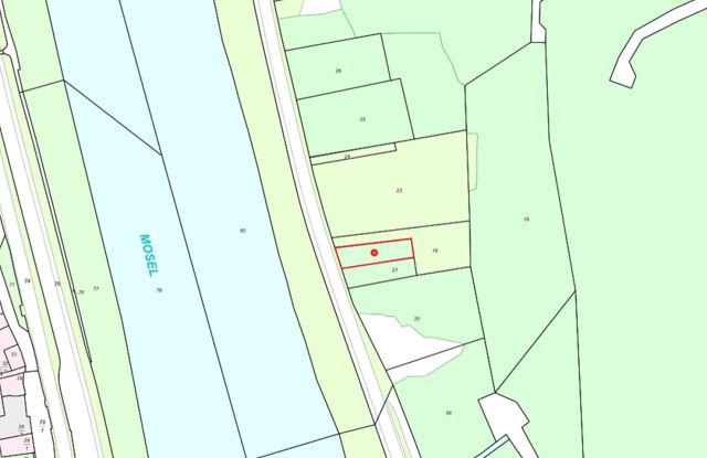 Lageskizze - Brachliegender, ehemaliger Weinberg in der Weinbaulage ´Niederfeller Kahlley´ neben Weinbergen oberhalb der Mosel