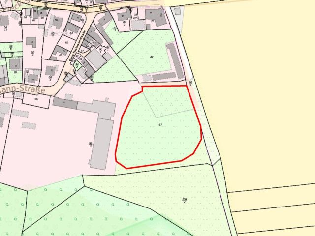 Lageskizze - Grundstück mit Kleingärten **Jahrespacht ca. 128 EUR**