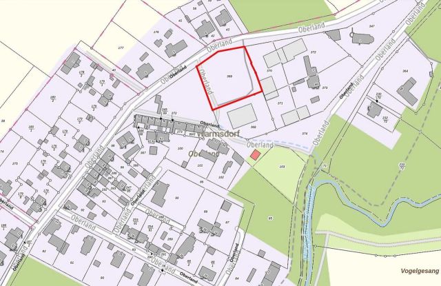 Umgebungsskizze - Unbebautes Grundstück in Ortslage von Warmsdorf