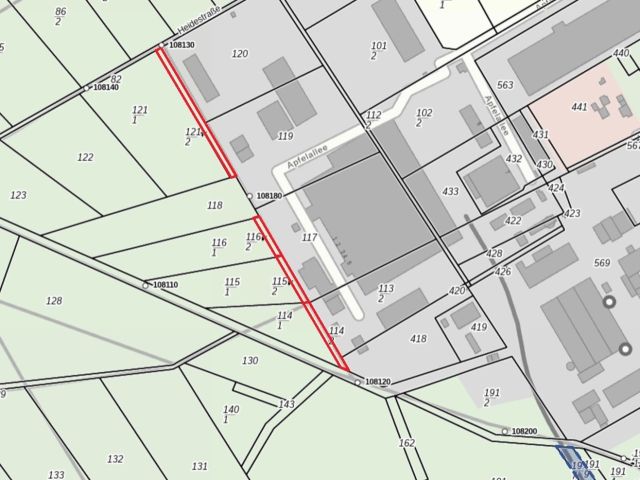 Lageskizze - Splitterflächen hinter Gewerbegebiet