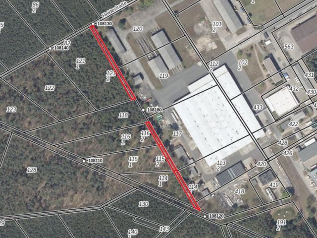 Lageskizze - Splitterflächen hinter Gewerbegebiet