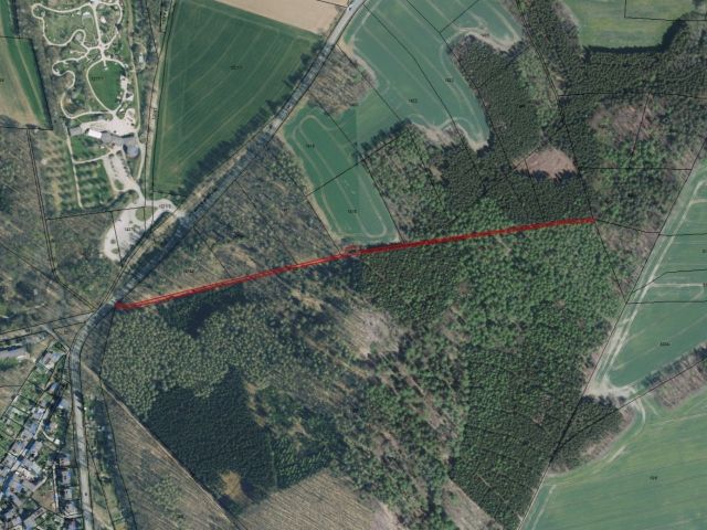 Lageskizze mit Luftbildunterlegung - Vertragsfreier Weg nahe des Heinrich von Kleist Gedenksteins in Lichtenstein