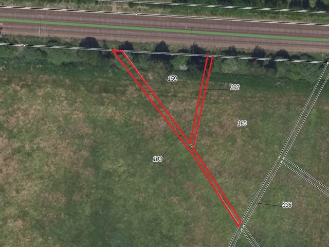 Lageskizze mit Luftbildunterlegung - Kleine Grünflächen an der Bahntrasse Horka-Roßlau **verpachtet bis zum 30.09.2025**