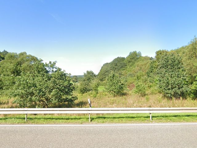 Blick Richtung Verkaufsflächen und Umgebung - 2 vertragsfreie Grün-/Waldflächen westlich der B 41 **etwa 37 km von der Altstadt Saarbrücken entfernt**