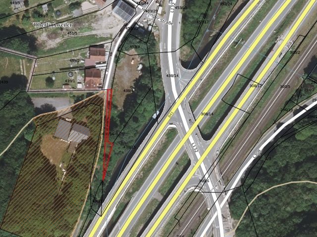 Lageskizze - Vertragsfreie Kleinstfläche - Wald und Unland **westlich des Flusses ´Blies´**