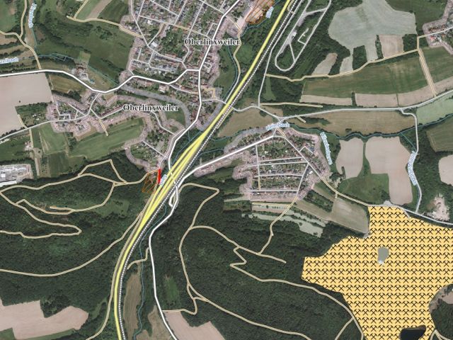 Lage des Verkaufsgegenstandes - Vertragsfreie Kleinstfläche - Wald und Unland **westlich des Flusses ´Blies´**