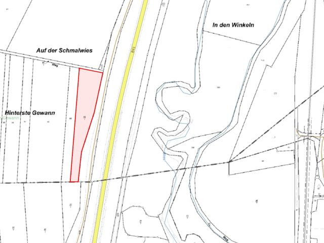 Lageskizze - Vertragsfreie Grünfläche westlich der B 41 **etwa 35 km von der Altstadt Saarbrücken entfernt**