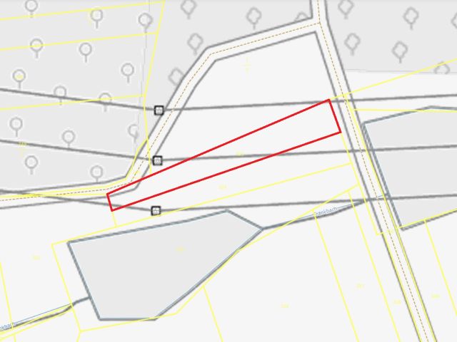 Lageskizze - Grünfläche mit Bäumen & Sträuchern am Tränkbach *ca. 20 km südl. von Frankfurt/Main, Umgebung Wochenendhäuser*