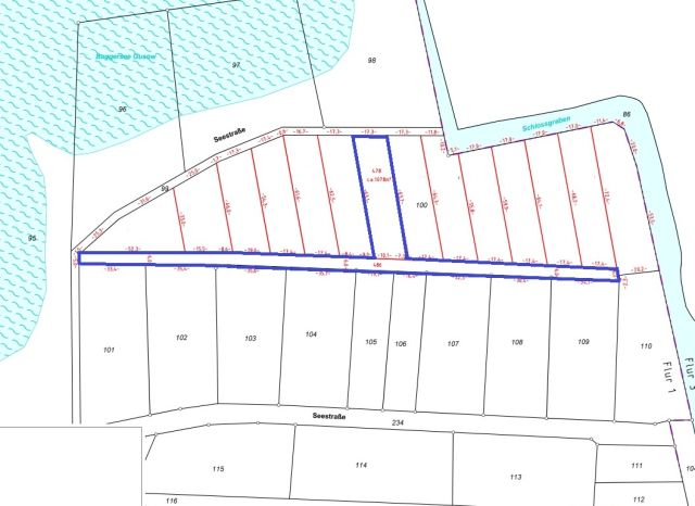 Lageskizze Grundstück und Weg - Vertragsfreie Waldfläche nahe dem Baggersee & dem Schloss Gusow