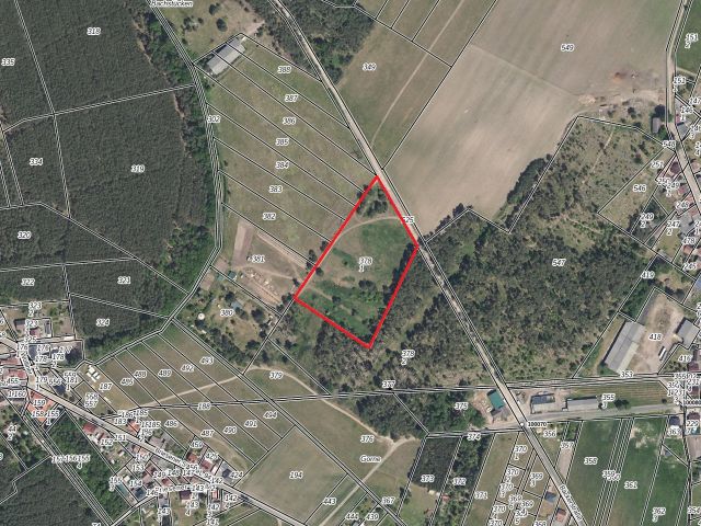 Lageskizze mit Luftbildunterlegung - Über 1,7 Hektar Landwirtschaftsfläche am westlichen Ortsrand