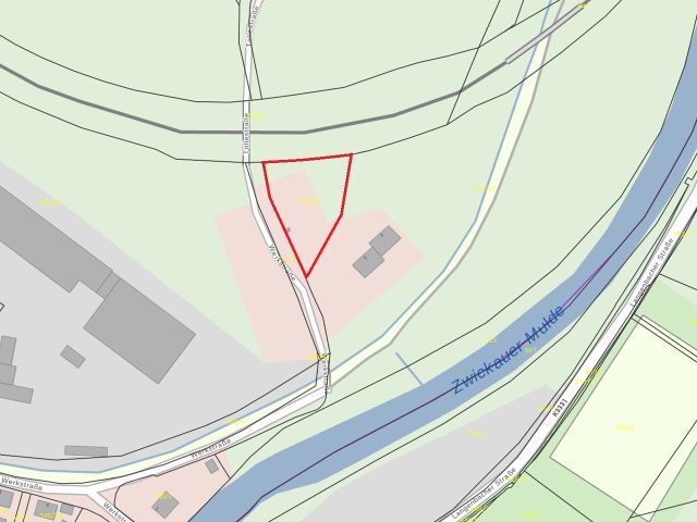 Lageskizze - Ehemaliges Wohngebäude mit separater Garage zwischen Chemnitz und Plauen