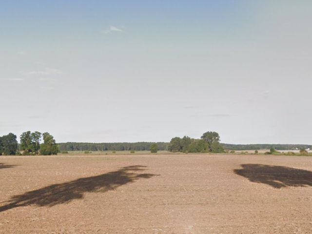 Blick Richtung Verkaufsobjekt mit Umgebung - Vertragslos genutzte Grünland-/ Landwirtschaftsflächen **etwa 19 km vom Oranienburger Zentrum entfernt**