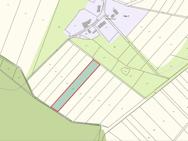 Lageskizze - 1/2 Miteigentumsanteil an einer verpachteten Landwirtschaftsfläche südöstlich der Kleinsiedlung Hetzeberg
