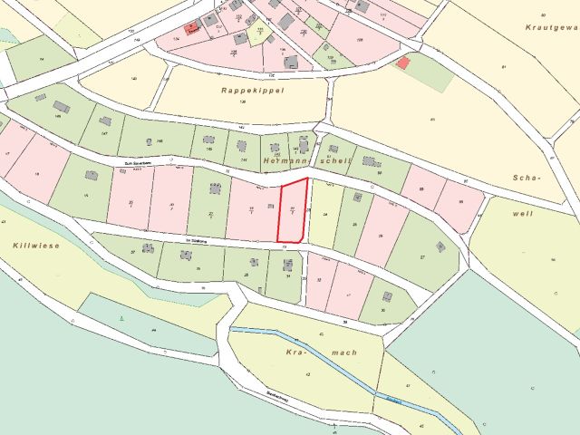 Lageskizze mit Umgebung - Vertragsfreies Wochenendgrundstück - Lage innerhalb eines B-Planes **etwa 40 km vom Wiesbadener Zentrum entfernt**