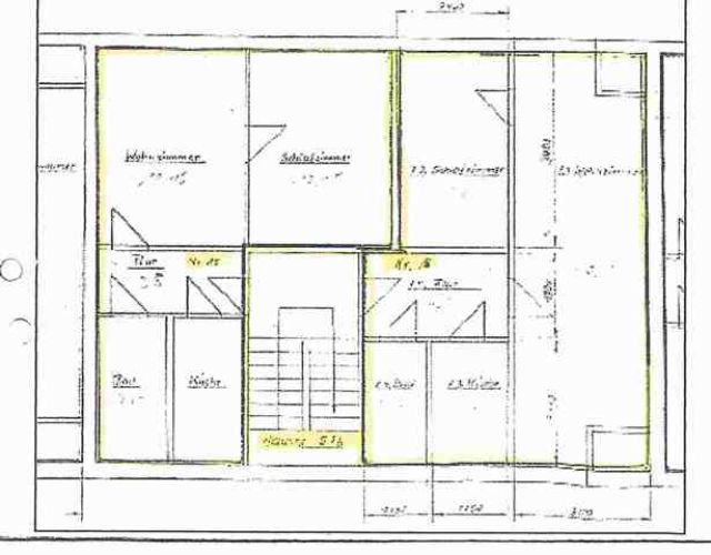 Grundriss der Wohnung - linke Wohnung - Vermietete 2-Zimmer-DG-Eigentumswohnung ca. 10 km westlich von Altenburg