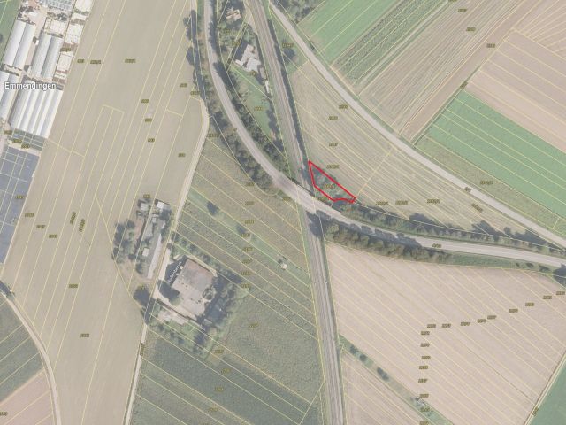 Lageskizze - Gehölzfläche an der Rheintalbahn ca. 10 km nördlich von Freiburg im Breisgau