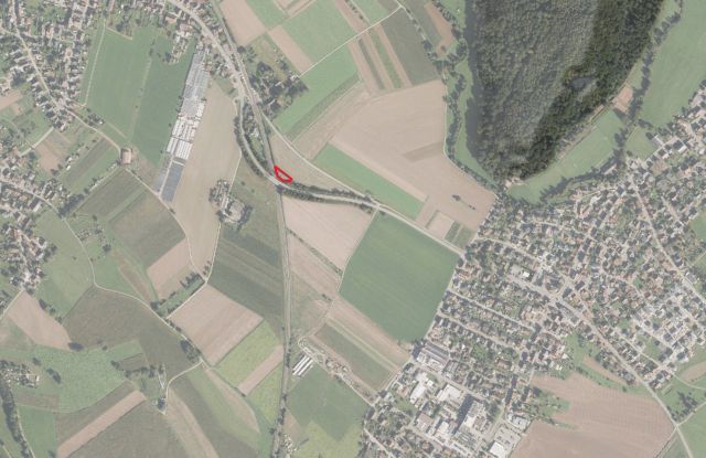 Umgebungsskizze - Gehölzfläche an der Rheintalbahn ca. 10 km nördlich von Freiburg im Breisgau