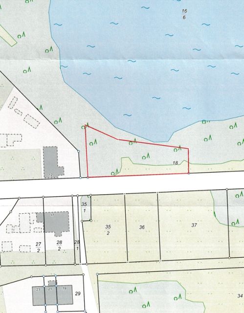 Lageskizze - Grundstück mit ca. 75 m Uferfront  am Kavelsdorfer See und neben Wohnbebauung * ca. 35 km südlich vom Darß