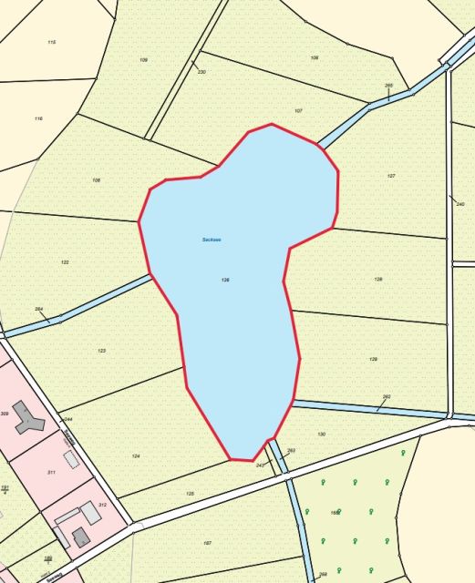 Lageskizze - Über 2,2 ha Wasserfläche und Uferbereich des ´Sacksees´ in der Uckermark