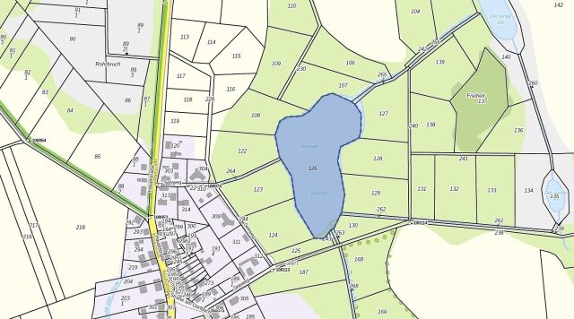 Umgebungsskizze - Über 2,2 ha Wasserfläche und Uferbereich des ´Sacksees´ in der Uckermark