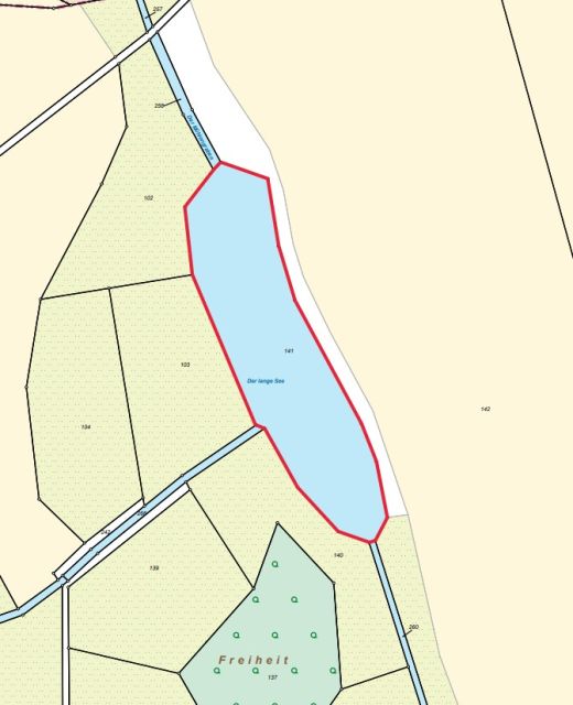 Lageskizze - Über 1,2 ha Wasserfläche und Uferbereich ´Der lange See´ in der Uckermark
