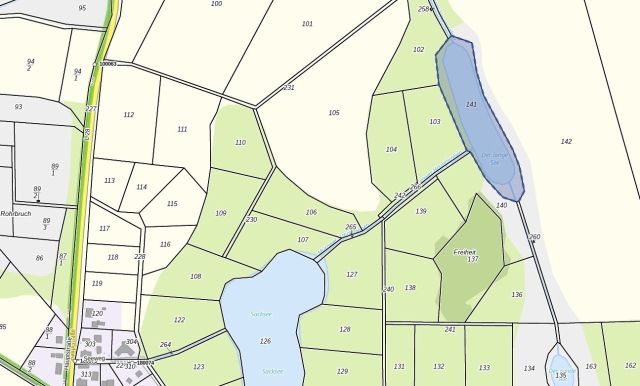 Umgebungsskizze - Über 1,2 ha Wasserfläche und Uferbereich ´Der lange See´ in der Uckermark