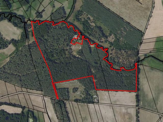 Lageskizze - 23,6 ha große Waldfläche nebst Wohngebäude, Garage und Scheune **vertragsfrei**
