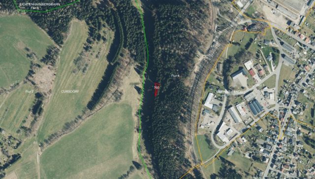 Umgebungsskizze - Kleine Waldfläche im Thüringer Wald