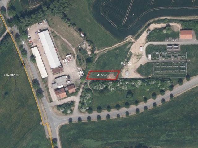 Lageskizze - Bis 31.12.2027 verpachtete Landwirtschaftsfläche in einem gewerblich genutzten Gebiet in Ohrdruf