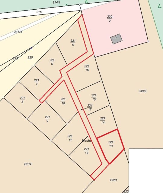 Lageskizze - Flurstück 221/13 und Wegeflurstück - Vertragsfreies Grundstück unweit vom Peenestrom **etwa 25 km von der Ostsee entfernt**