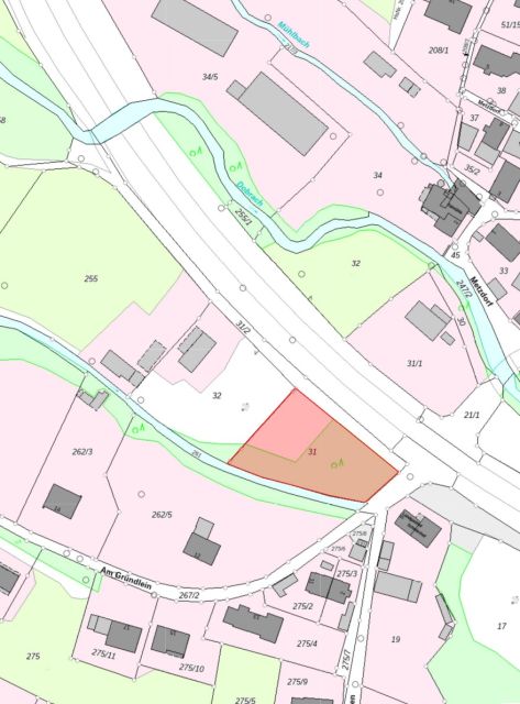 Lageskizze - Vertragsfreie mit Gehölzen bewachsene Fläche am Ortseingang von Kulmbach in Oberfranken