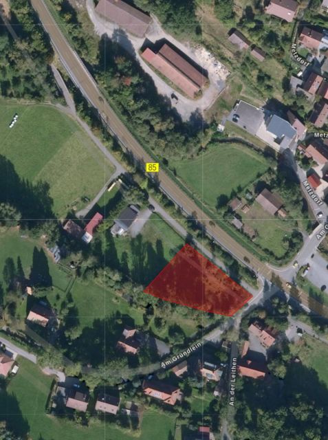 Lageskizze - Vertragsfreie mit Gehölzen bewachsene Fläche am Ortseingang von Kulmbach in Oberfranken