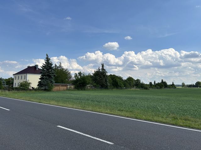 Blick auf die Verkaufsfläche und Umgebung - Grundstück ggü. einem Wohnhaus *lt. Flächennutzungsplanentwurf tlw. Wohnbau-/Landwirtschaftsfläche*  südöstlich von Cottbus
