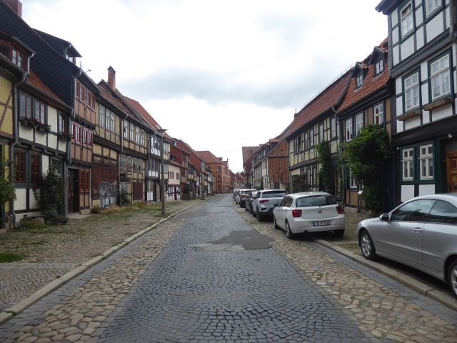 Blick in die Straße Augustinern - Ehemaliger Garten in nördlicher Randlage der historischen Altstadt von Quedlinburg